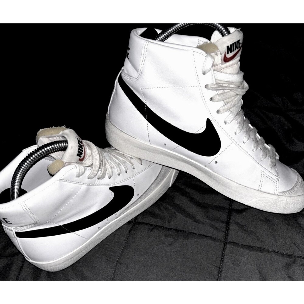 Nike Blazer Mid 77 Vintage Men's Sneakers White/Black, Size 9 CZ1055-100 - Picture 4 of 5